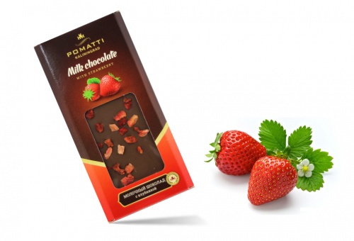 Milk chocolate with strawberries