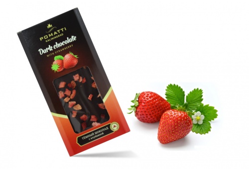 Dark chocolate with strawberries