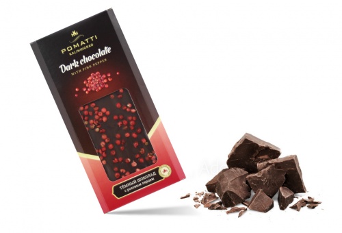 Dark chocolate with pink pepper